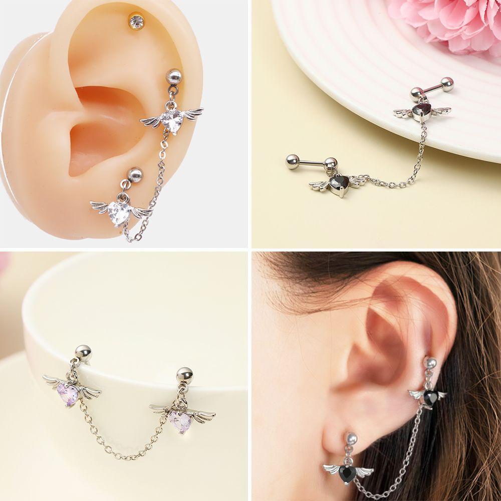 BORAG Khuyên Tai Helix Hình Đôi Cánh Thiên Thần Thời Trang Cho Nữ