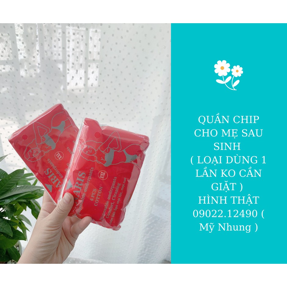 QUẦN  LÓT COTTON CHO MẸ SAU SINH - DÙNG 1 LẦN KHÔNG CẦN GIẶT( bìa màu đỏ) | BigBuy360 - bigbuy360.vn