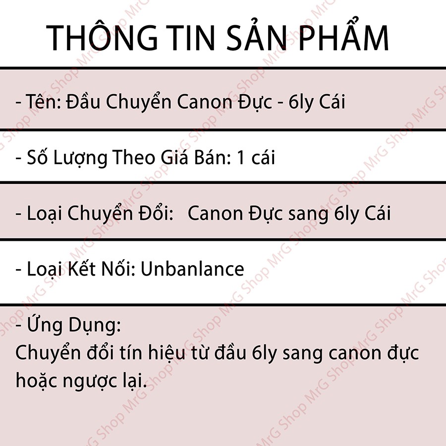 Jack Chuyển Canon Đực Ra 6 ly Cái  giá 1 chiếc, JC-01.
