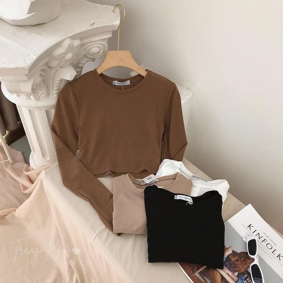 Áo Croptop Zip Body Dài Tay ❤️ Áo croptop chất thun cotton trơn co giãn 4 chiều dáng body Sexy SIÊU HOT ❤️ | BigBuy360 - bigbuy360.vn