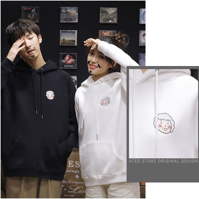 Áo Hoodie Cặp Đôi Nam Nữ Unisex Heo và Thỏ phong cách Hàn Quốc cá tính, Chất nỉ nhung dày mã HD18 - Quà tặng ngẫu nhiên