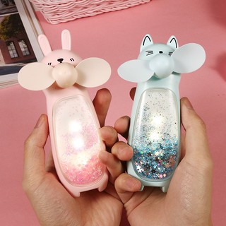 Quạt Hình Thú Mini Có Đèn Led 2in1