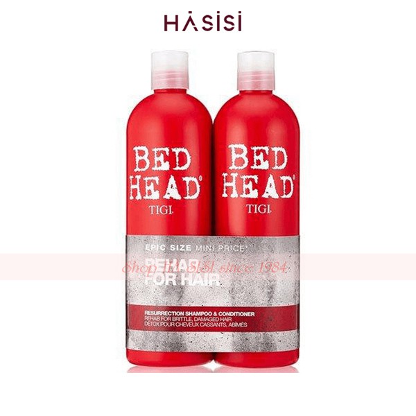 Bộ Gội Xả Phục Hồi Tóc BEDHEAD TIGI REHAB FOR HAIR SHAMPOO &amp; CONDITIONER 750ml x 2 (Đỏ)