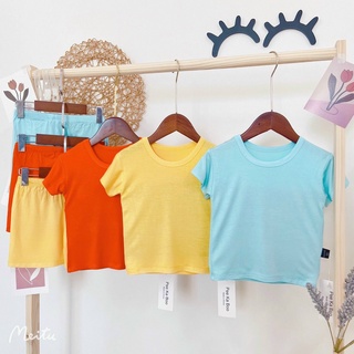 Bô quần áo cho bé chất liệu cotton thun lạnh màu trơn cực đẹp cho bé trai và bé gái