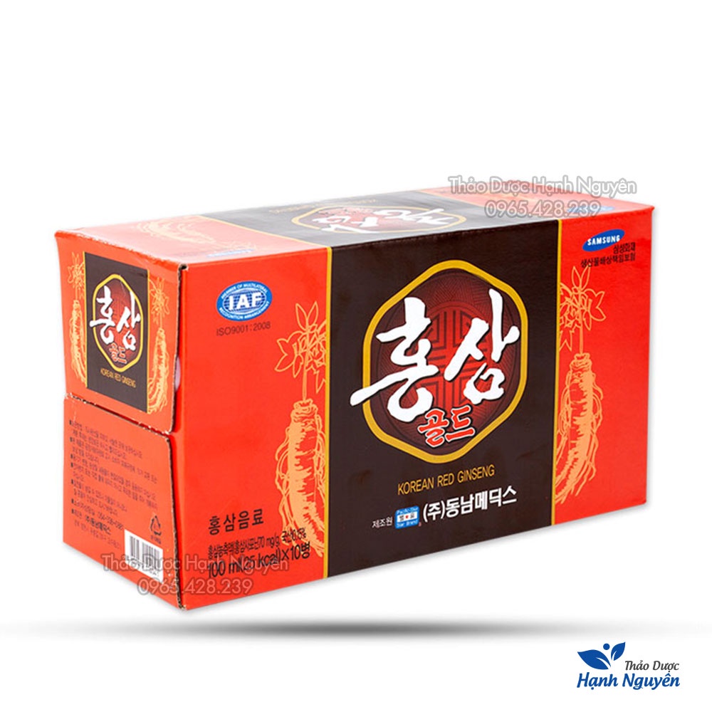 Nước hồng sâm giải khát Hàn Quốc (Hộp 10 chai x 100ml) - Thảo Dược Hạnh Nguyên
