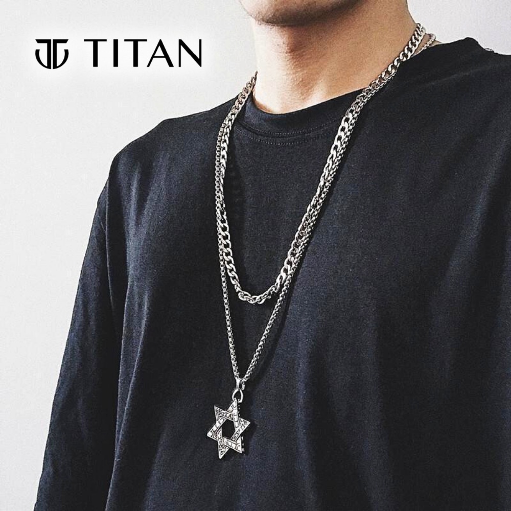 Dây chuyền nam nữ thời trang, vòng cổ Ngôi Sao 6 cánh hipHop TITAN Shop, màu đẹp như bạc 925 chất liệu Titan không gỉ