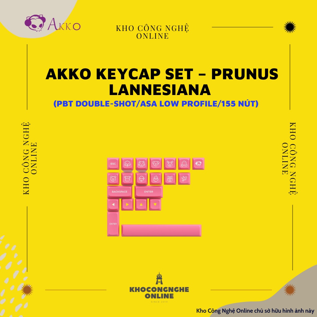 AKKO Keycap set – Prunus Lannesiana (PBT Double-Shot/ASA Low profile/155 nút)