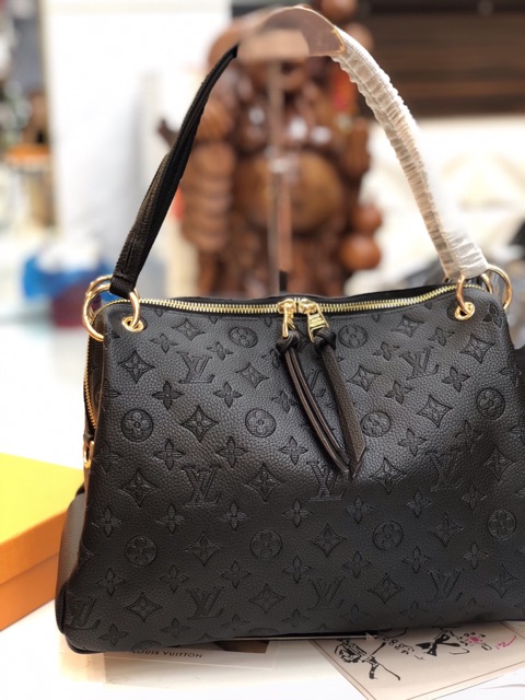 Túi 2 quai super da mềm màu đen size 33cm