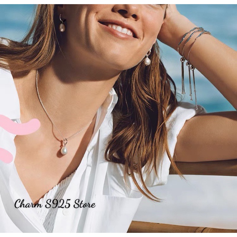 charm pan ale treo ngọc màu trắng bạc s925 cao cấp