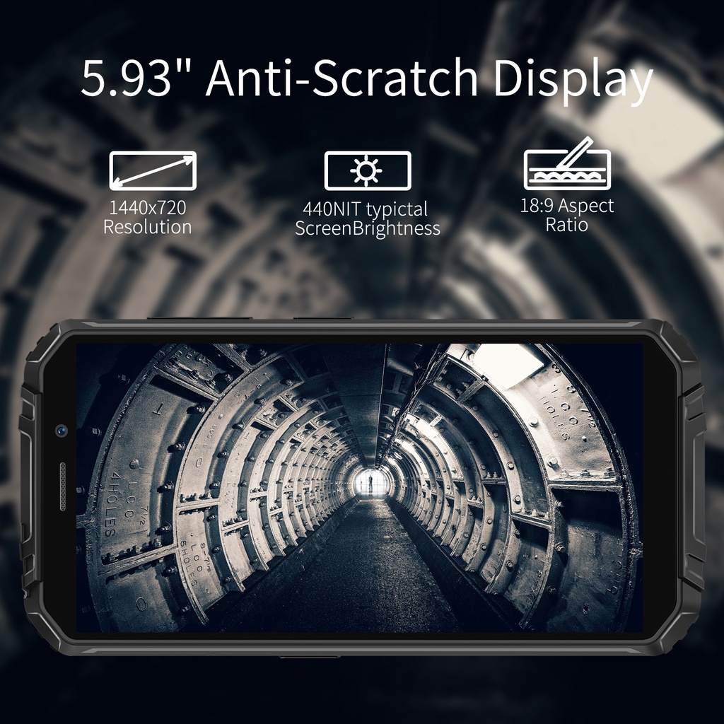 OUKITEL WP18（5.93" HD + / 12500mAh / IP68 và IP69K / 7GB + 32GB / 1TB / Helio A22 / 18W sạc nhanh 4G thẻ kép / Face ID / OTG / GPS）Điện thoại chống thấm nước mạnh mẽ