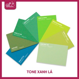 Giấy mỹ thuật làm hoa tone xanh lá