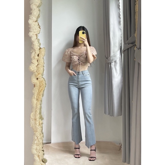 Quần loe ngố lai cắt xéo siêu xinh