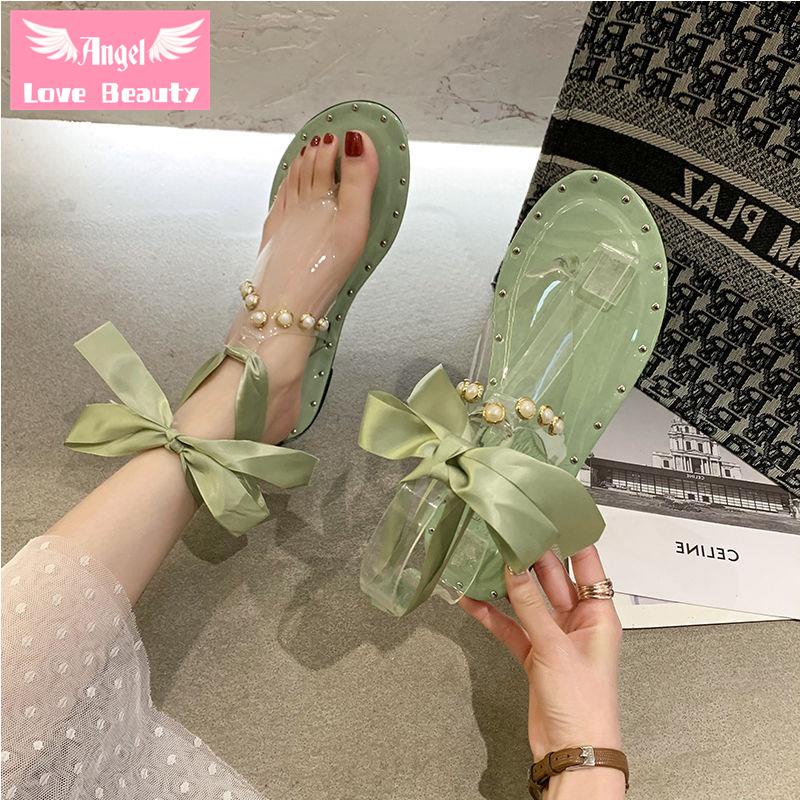 Đôi Giày Sandal Đế Bằng Đính Đinh Tán Phong Cách Hàn Quốc Thời Trang Mùa Hè Mới Cho Nữ