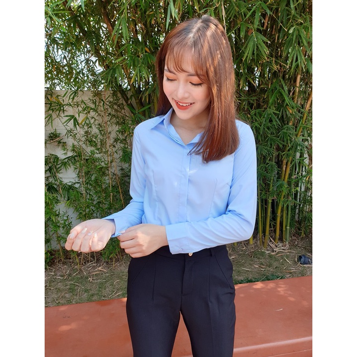 Sơ mi trắng chiết eo