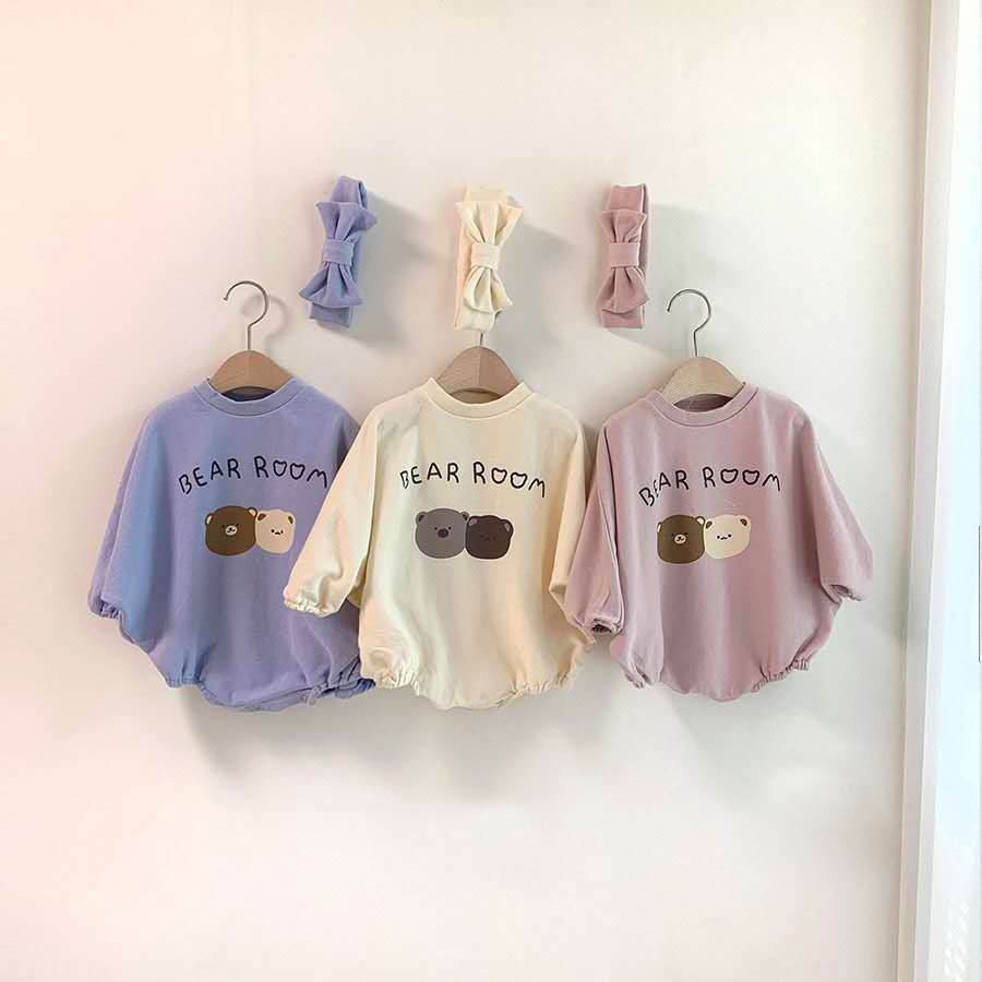 Set Áo Liền Quần & Băng Đô Quấn Đầu Cho Bé