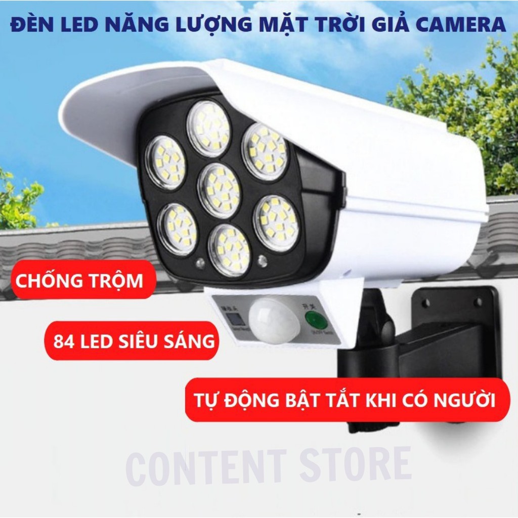 Đèn Năng Lượng Mặt Trời Giả Camera - Đèn Chống Trộm, Chống Nước, Có Điều Khiển Cảm Biến Chuyển Động Tự Động Bật Tắt