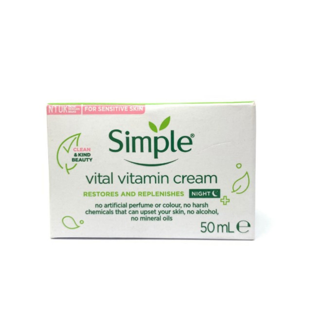 [TOP 1 SHOPEE] Kem dưỡng đêm Simple Vital Vitamin Night Cream (Bill Anh)