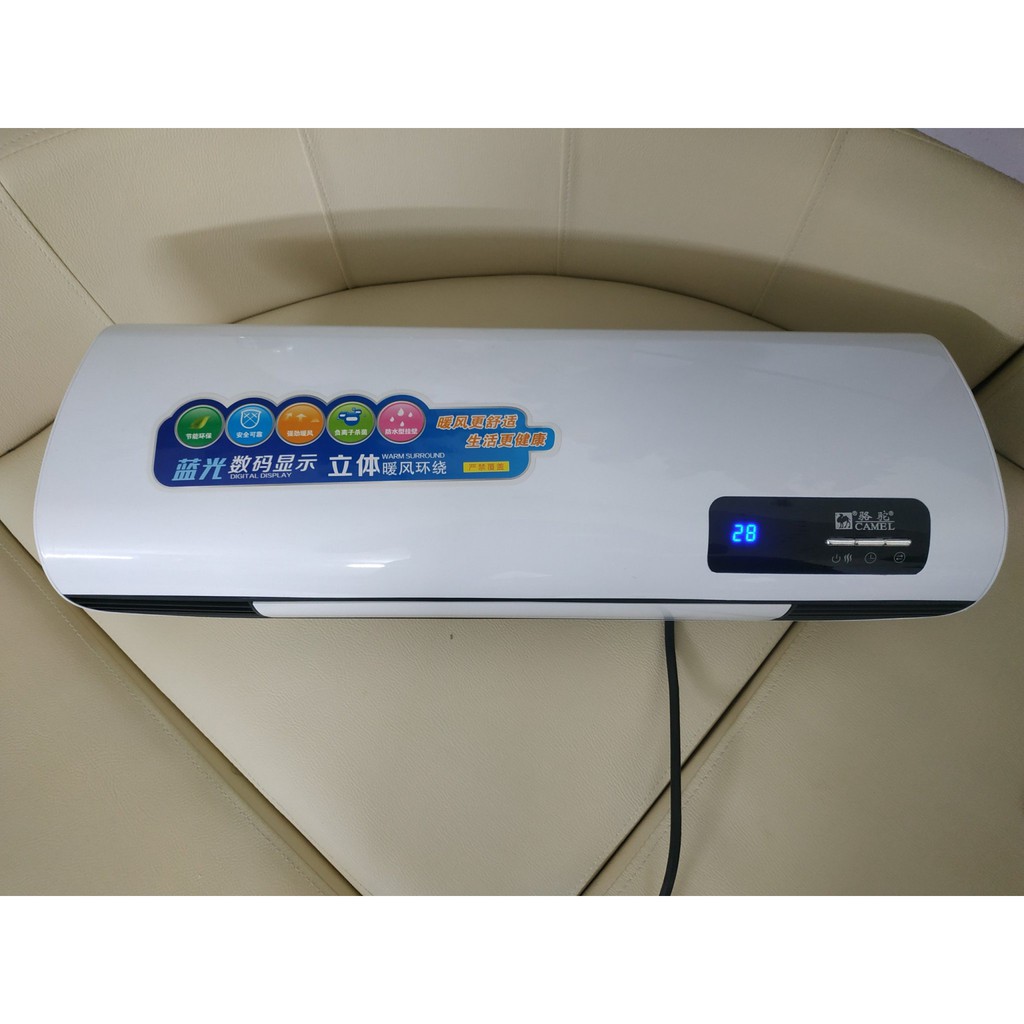 Quạt sưởi treo tường Camel có khiển + Giá Phơi khăn , máy sưởi ZG-NSB-2000 cho phòng 20-30m