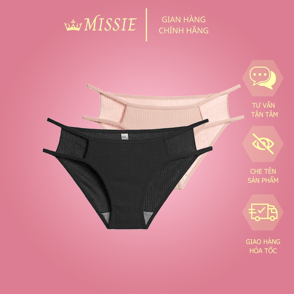 Quần lót cotton nhung tăm 2 dây dáng bikini gợi cảm quyến rũ, mặc đi biển Q11