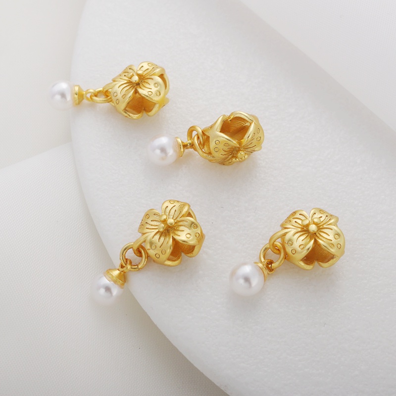 Hạt Xâu Làm Trang Sức Hình Cỏ Bốn Lá Màu Vàng 18k