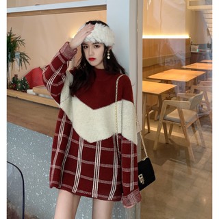 Áo Len Lông Cừu Phối Caro