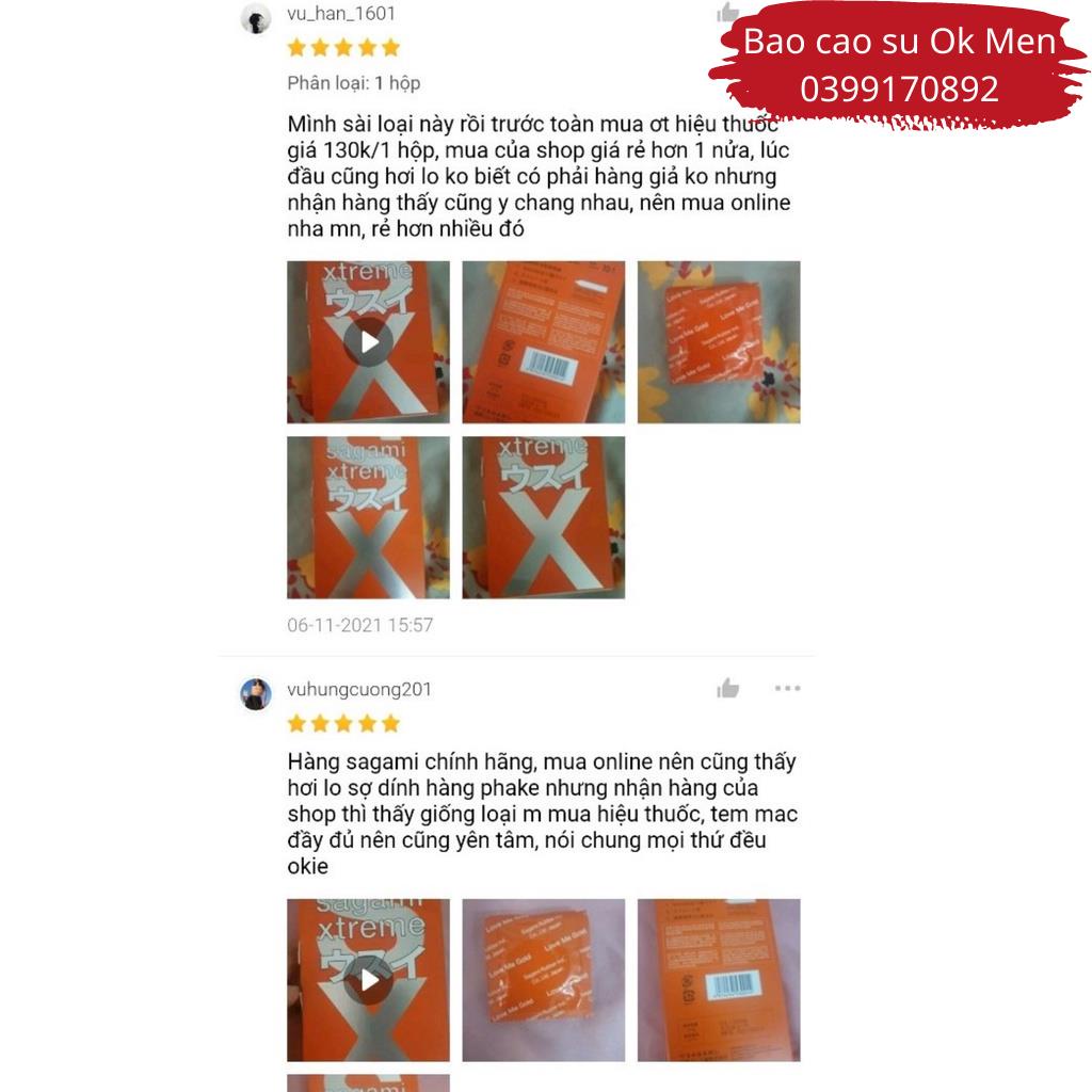 Bao Cao Su Sagami Xtreme Love Me Orange, bcs siêu mỏng, cao cấp Nhật Bản hộp 10BCS