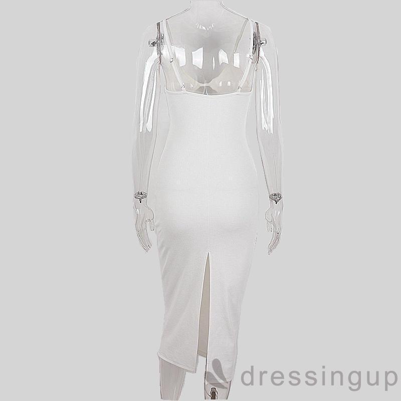 Đầm ôm không tay lưng cao thiết kế khoét lỗ thời trang cho nữ