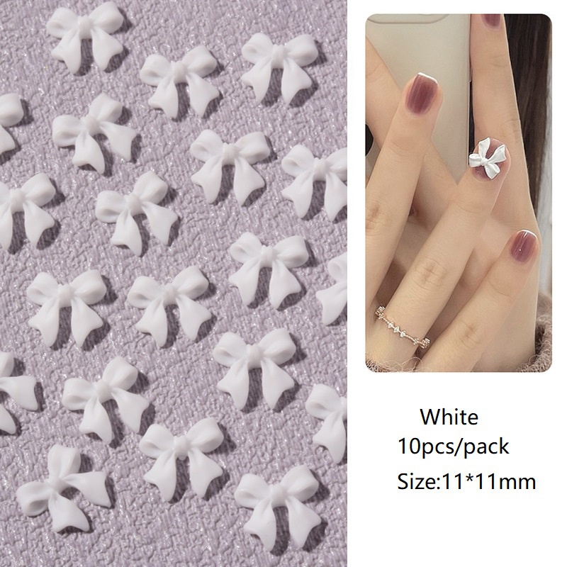 Phụ Kiện Trang Trí Móng Tay Hình Nơ Trắng Đen 3D DIY