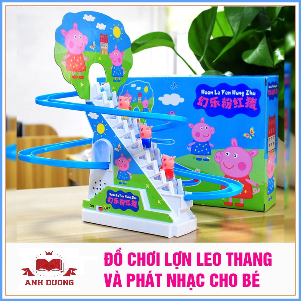 ĐỒ CHƠI LỢN PEPPA LEO CẦU THÁNG CÓ NHẠC- HEO LEO THANG