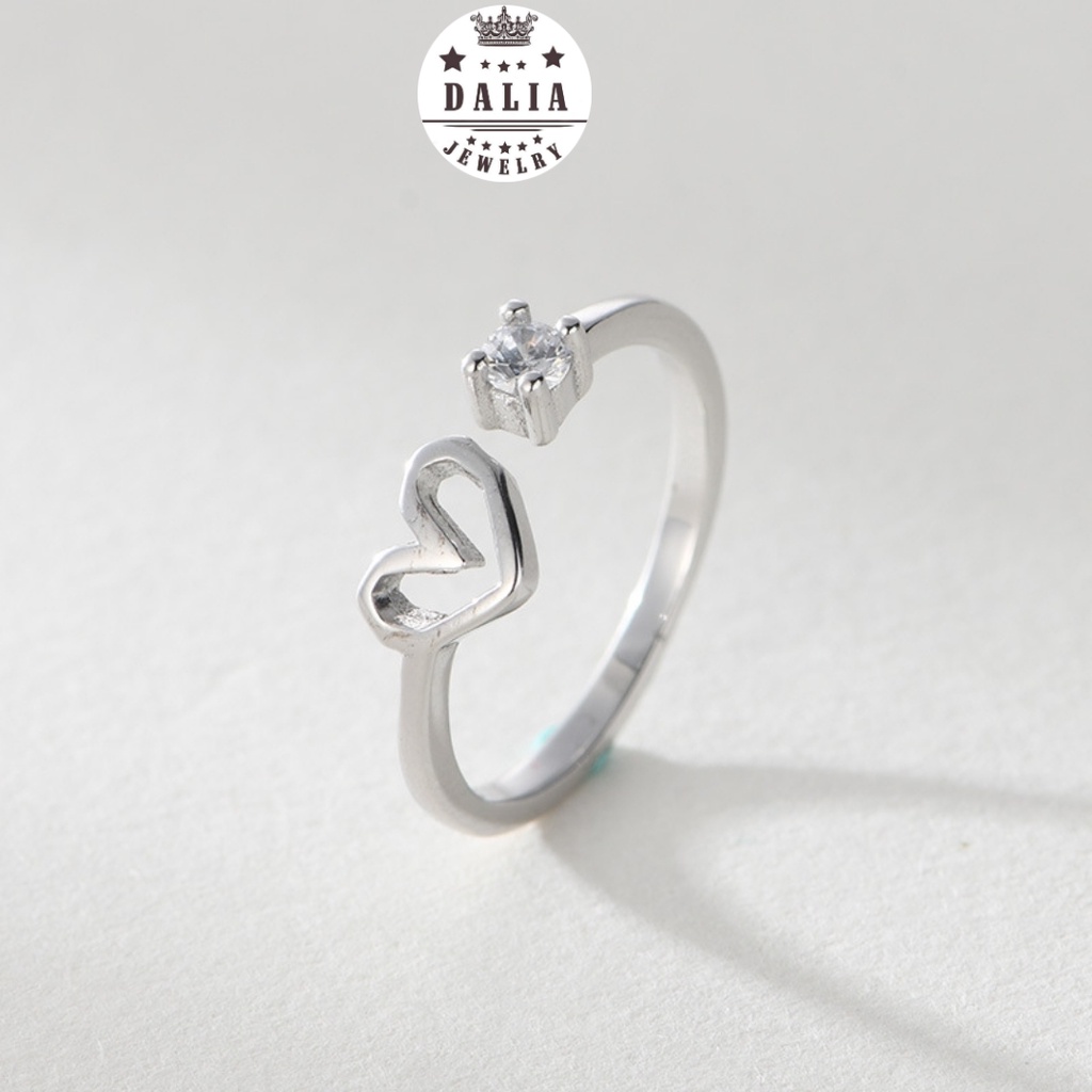 Nhẫn bạc nữ DaLiA Jewelry hình trái tim nhẫn hở
