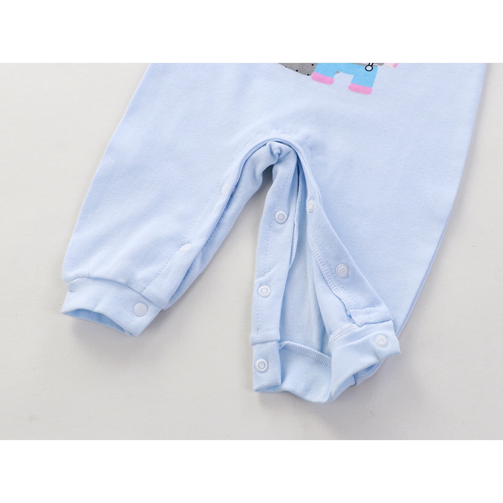 Bộ áo liền quần LUCKYCANDY tay dài in họa tiết hoạt hình One Piece thời trang cho bé từ 0 - 18 tháng tuổi