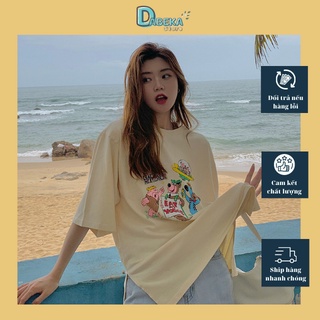 Áo thun nữ form rộng tay lỡ kiểu hàn quốc ulzzang - áo phông unisex năng động hoạ tiết dễ thương chất mát - dabeka- a035