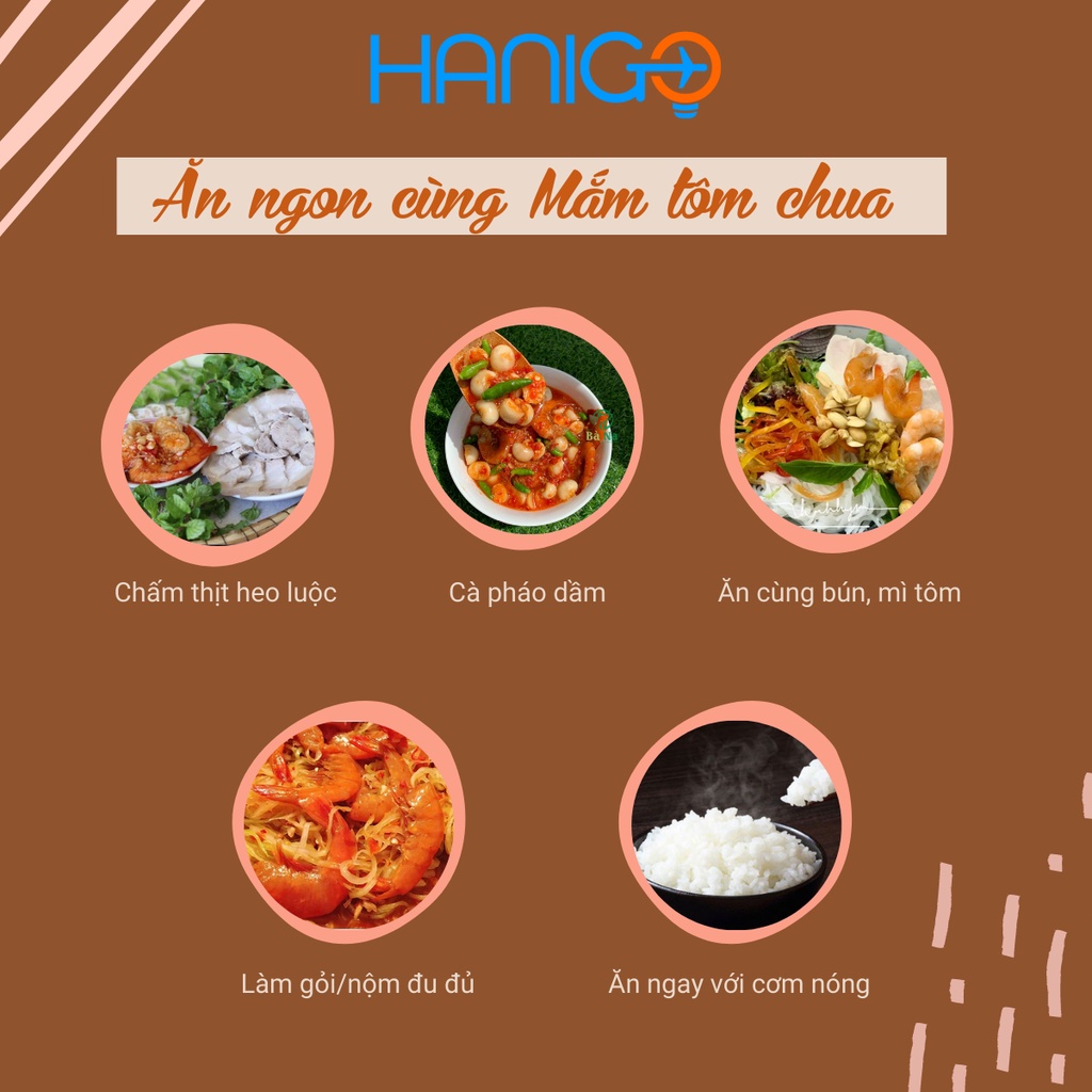 Mắm tôm chua nguyên con Đà Nẵng Dì Cẩn- Hũ 500G- Hanigo Food Đặc Sản Đà Nẵng NGON