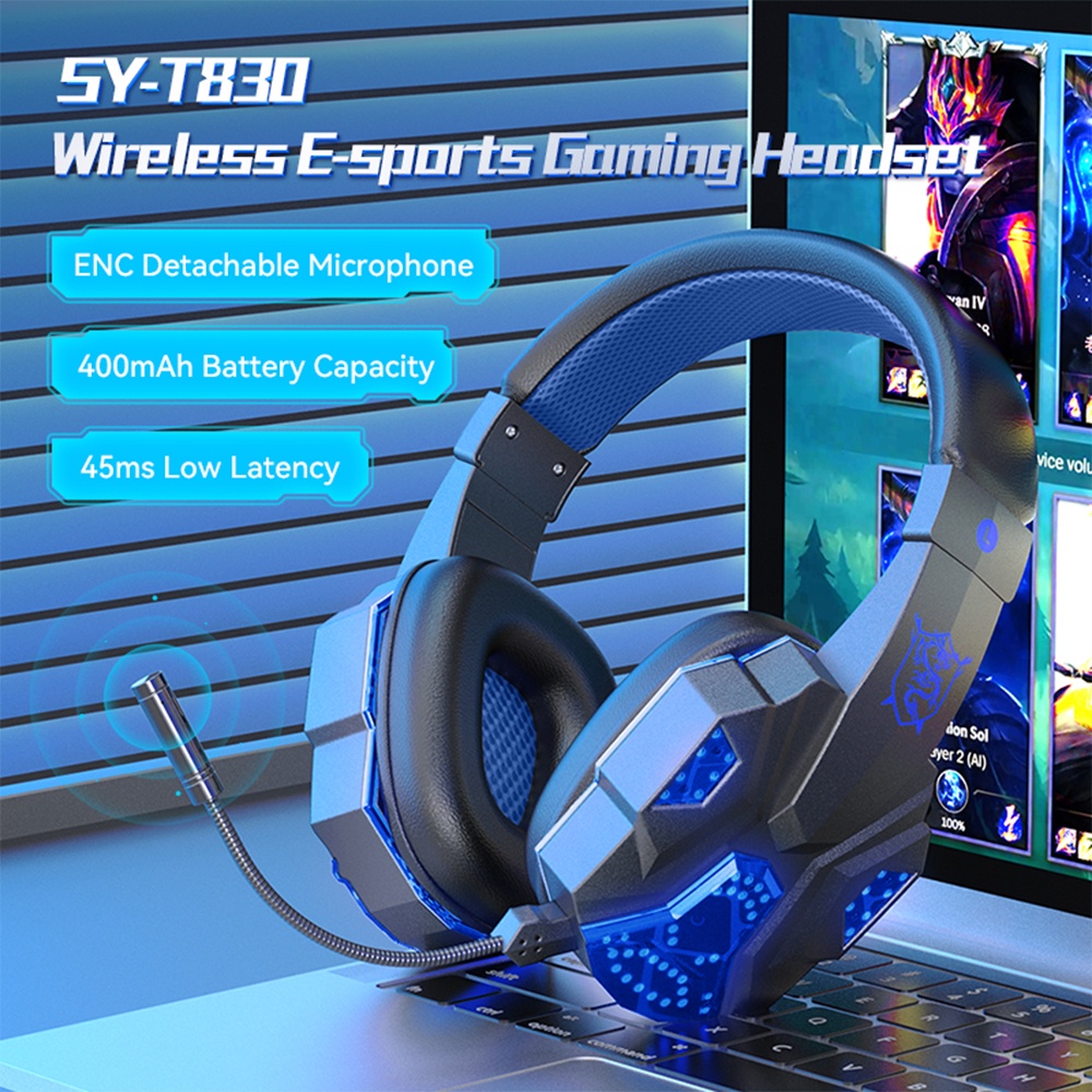VIRWIR Tai nghe bluetooth 5.1 chụp tai chơi game không dây âm thanh hifi stereo có mi cờ rô tiện lợi
