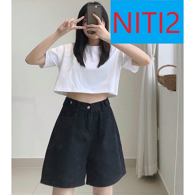 Quần Jean Ngố Nữ Lưng Cao From Rộng Tôn Dáng Basic Trơn Trắng Xanh Phong Cách Ulzzang 093