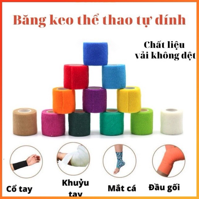 Băng keo thể thao,băng keo vải,hỗ trợ khi tham gia các hoạt động thể dục,thể thao,sử dụng rất tốt cho các cổ tay,cổ chân