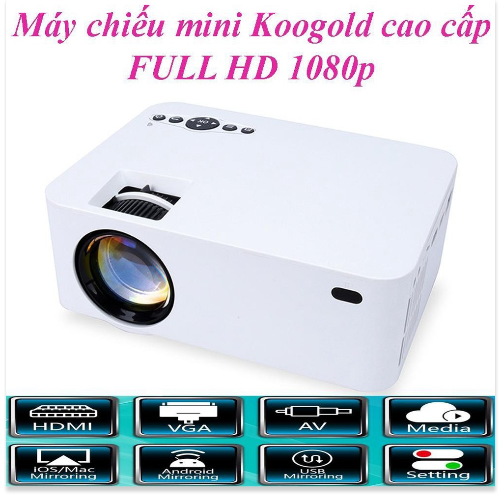 Máy Chiếu Văn Phòng KOOGOLD ✔chính hãng✔️ Full HD, Kết Nối Wifi, Điện Thoại, Độ Phân Dải Cao, Sắc Nét. Bảo hành 12T