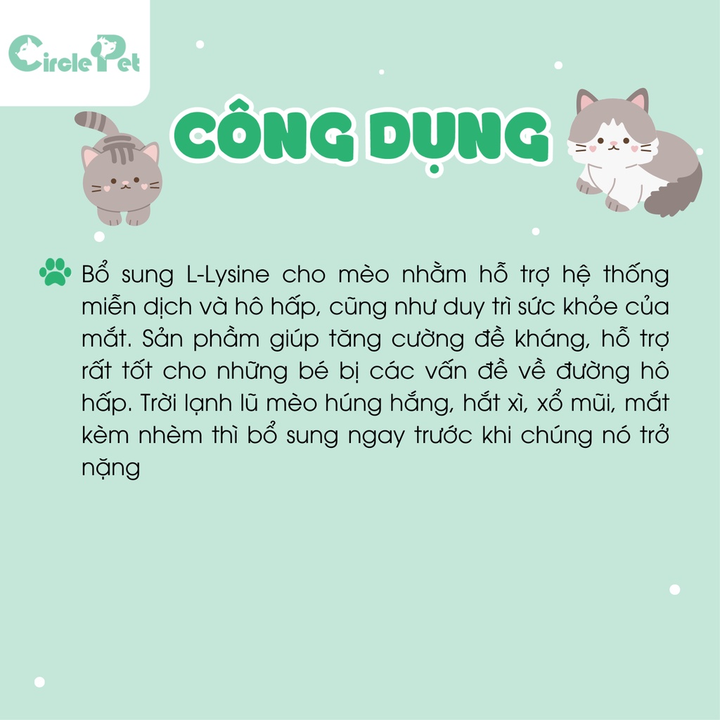 Bột Hỗ Trợ Hệ Hô Hấp Và Mắt Cho Mèo Tomlyn Immune Support Mùi Vị Hấp Dẫn - Circle Pet