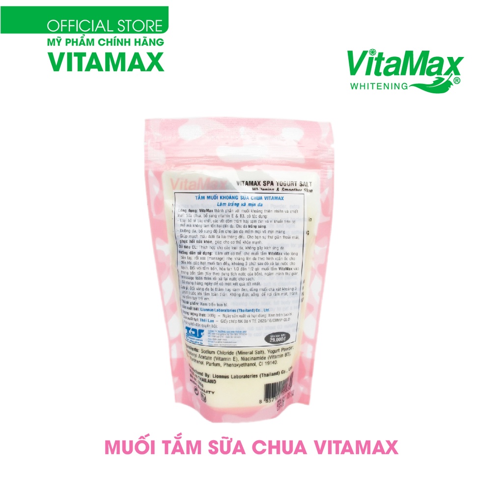 -Muối tắm SỮA CHUA VITAMAX THANH LỌC & TRẮNG DA TẨY TẾ BÀO Spa Yaourt 350G-HẠT MUỐI SIÊU MỊN