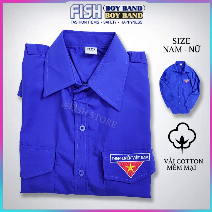 Áo đoàn thanh niên nam nữ vải kate cao cấp phom rộng thoáng mát