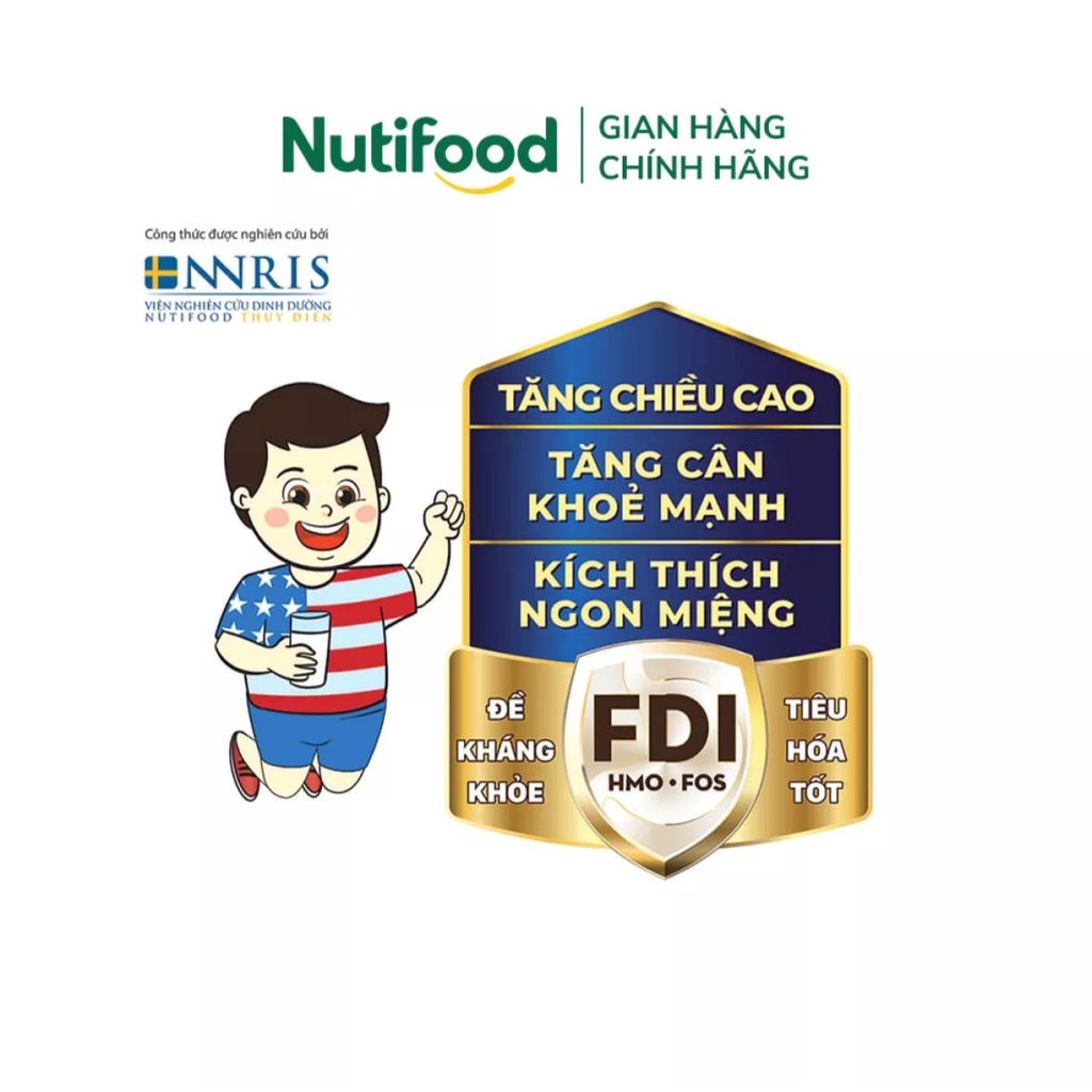 [HSD T4-2024] [Kèm Tem Trúng Thưởng] Sữa bột NutiFood Grow Plus+ TCKM Xanh Hộp 1,5kg