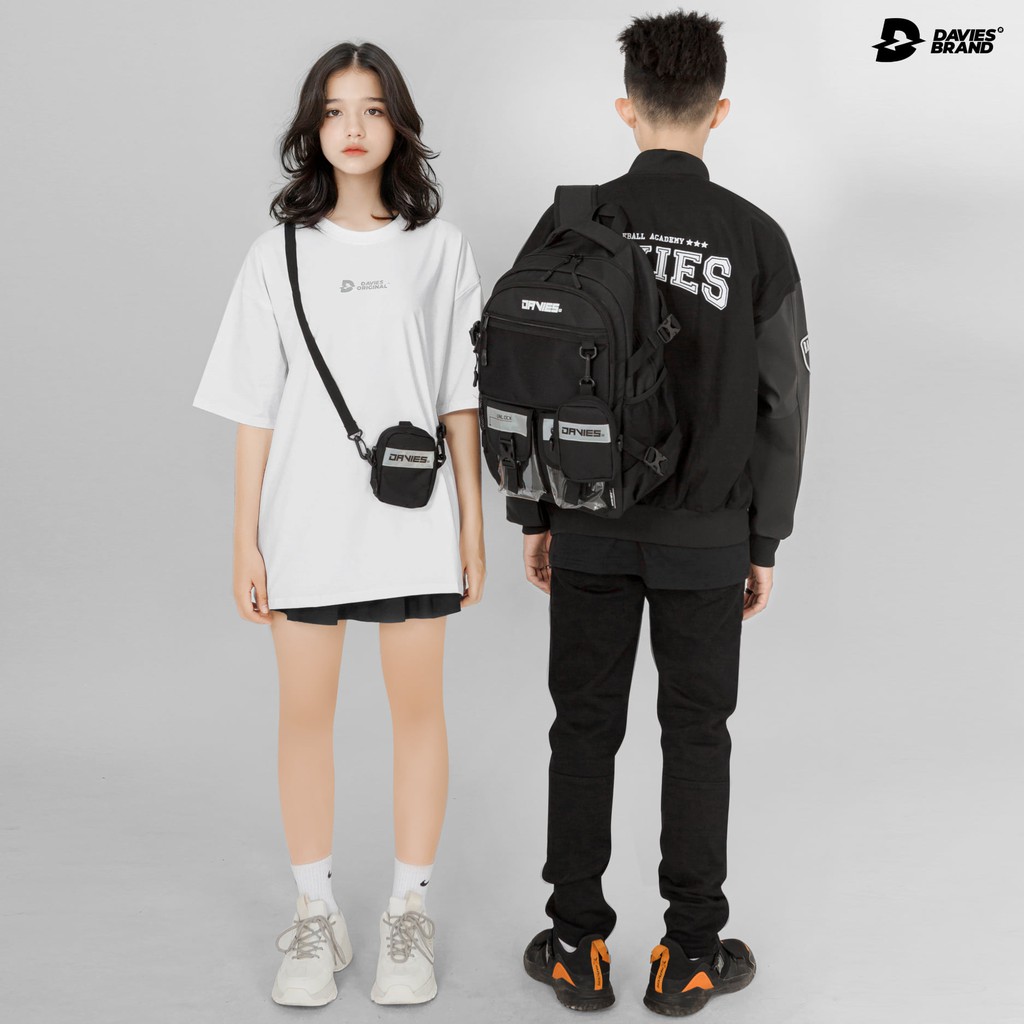 [Tặng kèm túi đeo chéo mini] Balo đi học nam phản quang local brand Davies - Black Warrior Backpack | BigBuy360 - bigbuy360.vn