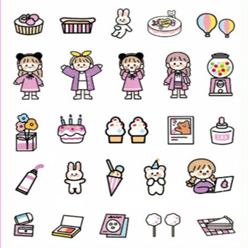 Tờ miếng dán trang trí GOOJODOQ thiết kế hoạt hình đáng yêu thích hợp cho điện thoại ipad