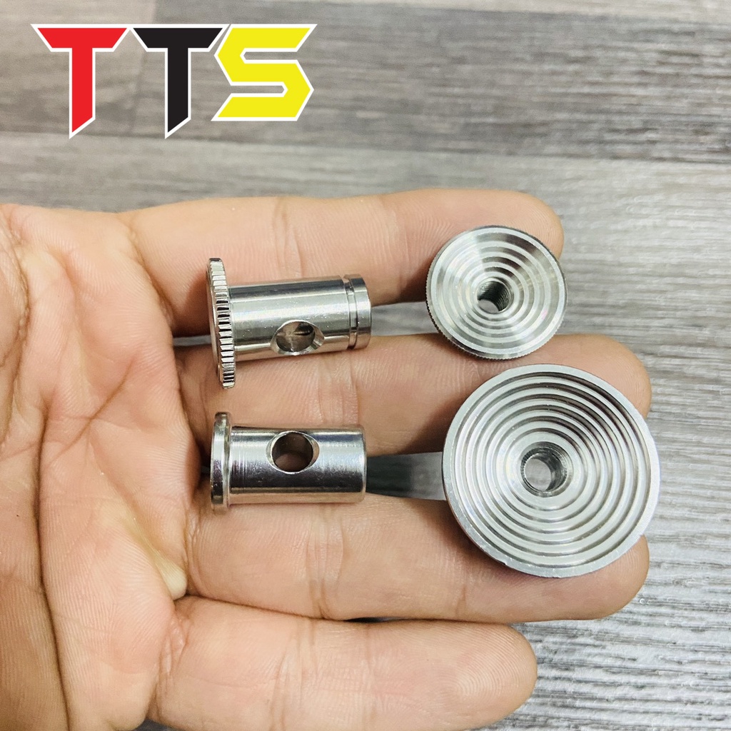 Ốc tăng thắng kèm chốt xỏ bát thắng đùm inox nguyên khối CNC lắp xe WAVE, DREAM, EXCITER, SIRIUS