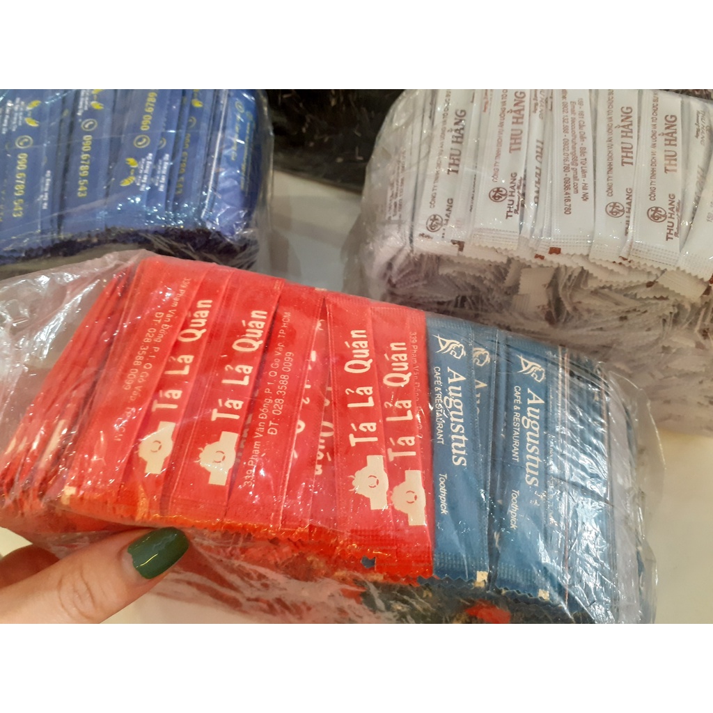 1000 Tăm tre bọc GIẤY KRAFT MÀU xuất khẩu