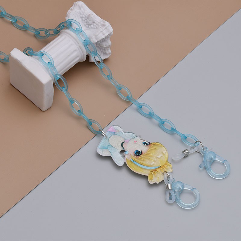 XiaoboACC Dây Đeo Khẩu Trang/ Kính Màu Kẹo Acrylic Trong Suốt Cho Trẻ Em 60CM