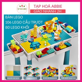 Bàn lego cho bé lắp ráp xếp hình sáng tạo, các chi tiết tương thích size Lego Duplo