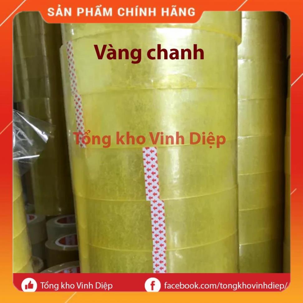01 cuộn băng dính băng keo 330gr lõi giấy 5ly 5mm đủ 3 màu vàng chanh, trong suốt, nâu