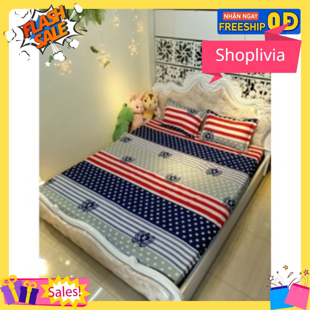 Drap ga trải giường siêu xinh 1m2x2m,1m4x2m,1m6x2m,shoplivia[mẫu cờ mỹ]