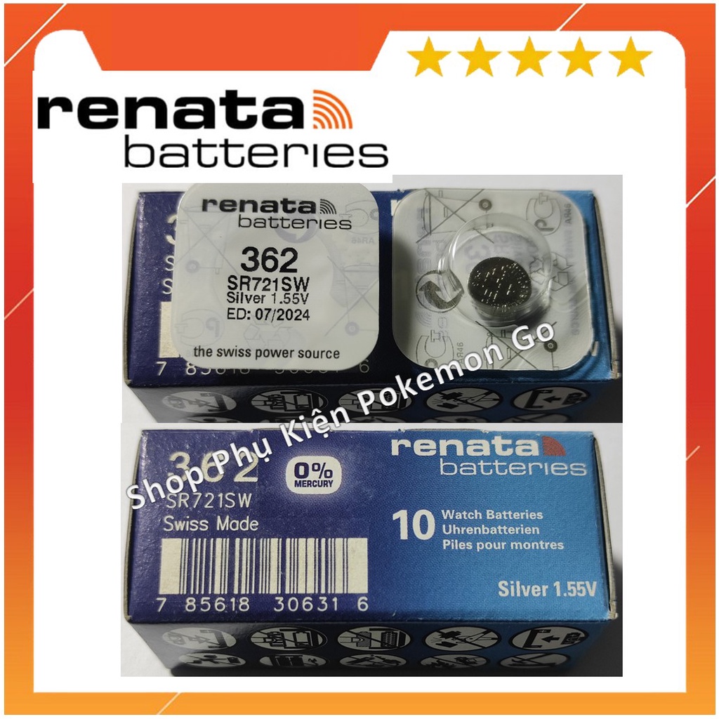 1 Viên Pin Đồng Hồ Renata Thụy Sĩ SR721SW / 362 Loại Tốt